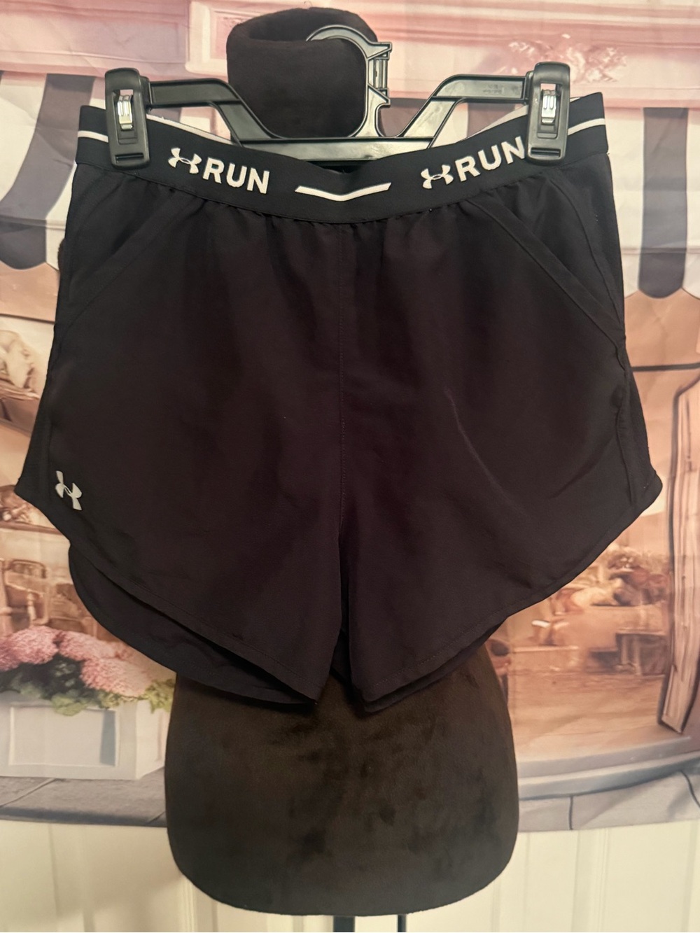 Under Armour Black 'RUN' Women's Athletic Shorts
